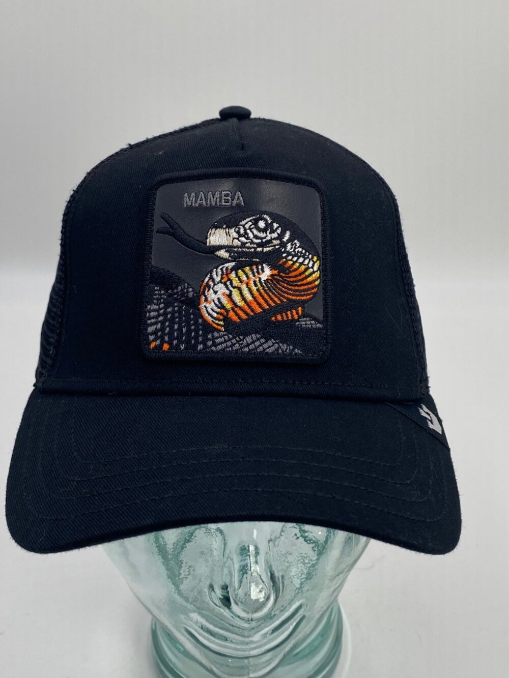 Goorin Bros The Farm Black Mamba Trucker Hat Black Snake Patch Snapback Cap OS